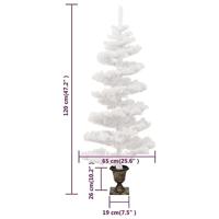 VidaXL Kunstkerstboom met verlichting en pot 120 cm pvc wit - thumbnail