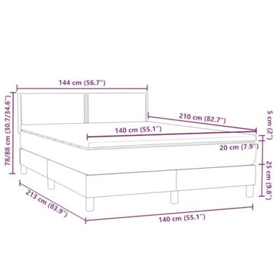 Boxspring met matras en LED fluweel donkergrijs 140x210 cm