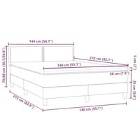 Boxspring met matras en LED fluweel donkergrijs 140x210 cm - thumbnail