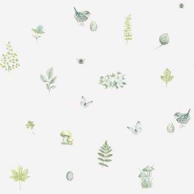 Galerie Just Kitchens Behang met paddestoelen, vogels en vlinders - G45443