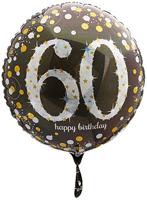 Folieballon 60 Jaar Happy Birthday Zilver 43cm - thumbnail