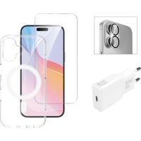 4Smarts 3in1 Premium Starter Set Backcover Apple iPhone 16 Transparant Inductieve lading - thumbnail