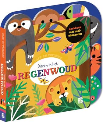 Standaard Uitgeverij Zoek- en voelboek - dieren in het regenwoud 12m+