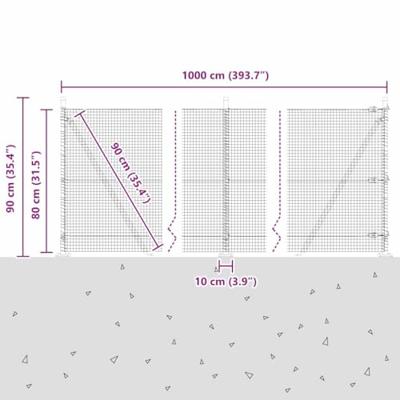 VidaXL Afrasteringspaal grijs 10 x 0,8 m (19 x 19 mm gaas) VidaXL Afrasteringspaal grijs 10 x 0,8 m (19 x 19 mm gaas)