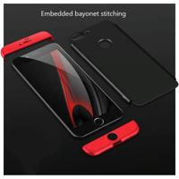 iPhone 7 Plus & 8 Plus omhullend driedelig beschermend Kunststof GKK Hoesje (rood) - thumbnail
