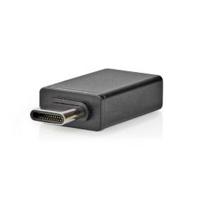 Nedis USB-C Adapter | USB 3.2 Gen 1 | USB-C Male | USB-A Female | 5 Gbps | OTG | Rond | Vernikkeld | Zwart | Doos - CCGB64915BK - thumbnail