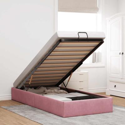 Bedframe zonder matras 90x190 cm fluweel roze