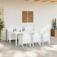 7-delige tuinset met kussens in wit van poly rattan. - thumbnail