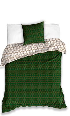Carbotex dekbedovertrek Figures groen 140 x 200 cm (70 x 90 cm) Carbotex dekbedovertrek Figures groen 140 x 200 cm (70 x 90 cm)