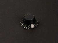 Boston KB-160 gitaarknop belmodel in transparant zwart - thumbnail