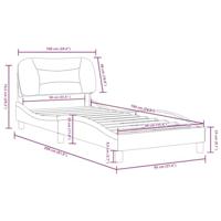 Bedframe zonder matras 90x190 cm stof crèmekleurig - thumbnail