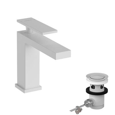 Hansgrohe Tecturis E ééngreeps wastafelkraan 110 met PopUp trekwaste, mat wit
