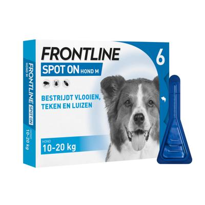 Frontline spot-on anti-vlooienmiddel voor de hond M (10 - 20 kg) 6 pipetten