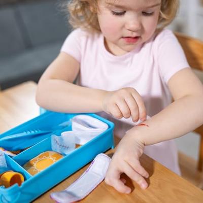Melissa & Doug Herbruikbare EHBO-set, kleine wonden en pleisters, voor kinderen vanaf 3 jaar, FSC-gecertificeerd