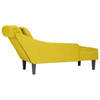 Chaise longue met kussen en rechterarmleuning fluweel geel - thumbnail