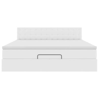 Ottoman bed met matras 180x200cm kunstleer wit