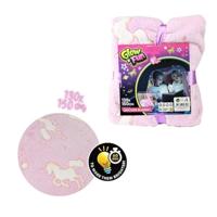 Toi-Toys Glow n fun glow in the dark deken eenhoorn, 130x150cm - thumbnail