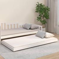 Bedframe massief grenenhout wit 100x200 cm - thumbnail