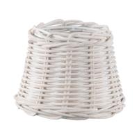 Lampenkap rond schuin | taps | rotan | rieten klemkap voor kroonluchter | lampenkap met klem | Ø13cm H9cm | wit - thumbnail