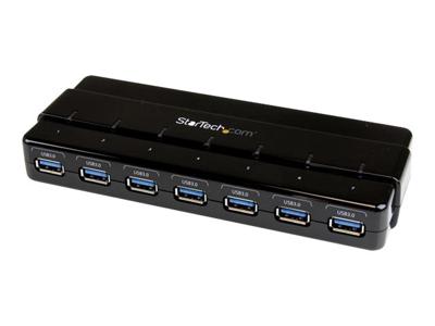 StarTech.com 7-poorts USB 3.0 SuperSpeed Hub - USB 3 Hub Voeding/Stroomaansluiting en Kabel - Zwart
