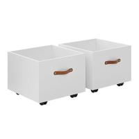 Lifetime 2 opbergboxen op wielen - mdf/wit - thumbnail