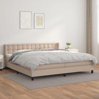 Boxspring met matras kunstleer cappuccinokleurig 200x200 cm - thumbnail