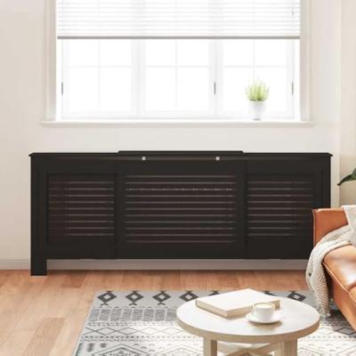 VidaXL Radiatorombouw 205 cm mdf zwart - thumbnail