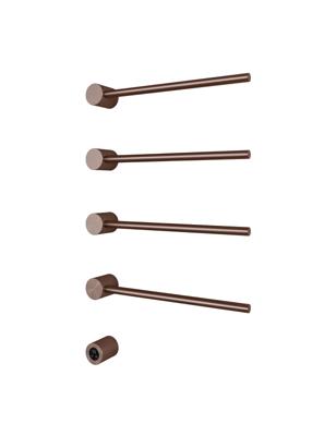 Hotbath &MORE set van 4 rails RARH50 ROUND 50 cm met separate schakelaar en inbouw element Geborsteld Koper PVD (RARH50-4BCP)
