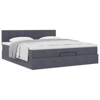 Ottoman bed met matras 180x200cm fluweel donkergrijs - thumbnail