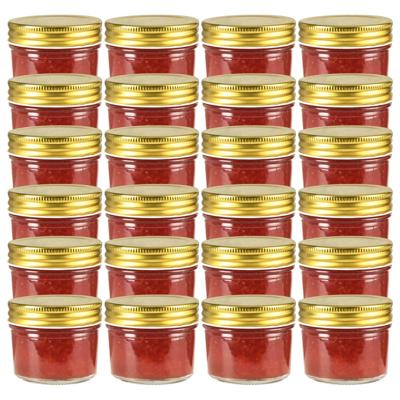 VidaXL Jampotten met goudkleurige deksels 24 st 110 ml glas VidaXL Jampotten met goudkleurige deksels 24 st 110 ml glas