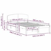 Bedframe met hoofdeinde Bruin 120 x 200 cm Massief grenenhout - thumbnail