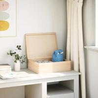 VidaXL Houten kist met deksel 40x30x13 cm massief grenenhout - thumbnail