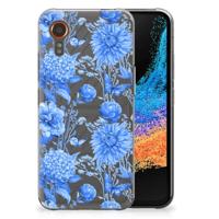 TPU Case voor Samsung Galaxy Xcover 7 Flowers Blue - thumbnail