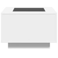 Salontafel met LED 60x60x40 cm bewerkt hout wit - thumbnail