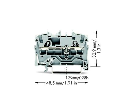 WAGO 2002-1201 Doorgangsklem 5.20 mm Spanveer Toewijzing: L Grijs 1 stuk(s)