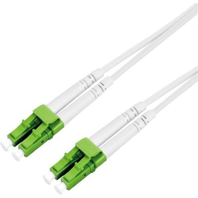 ROLINE glasvezelkabel duplex, 9/125µm OS2, LC/LC, APC, staal versterkt, LSOH , wit, 5 m