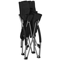 Strandstoelen 2 st inklapbaar stof zwart - thumbnail