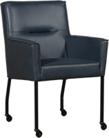 Blauwe leren moderne eetkamerstoel Lucky - Granada leer Blue (blauw leer) - thumbnail