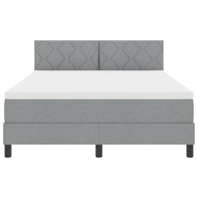 Boxspring Bed met Matras Lichtgrijs 140x190 cm Stof