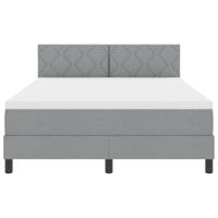 Boxspring Bed met Matras Lichtgrijs 140x190 cm Stof - thumbnail