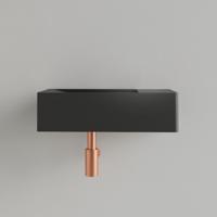 Fontein Gliss Design Freya Solid Marble 40x22x10 cm Zonder Kraangat Rechts Mat Zwart Gliss Design - thumbnail