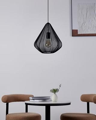 EGLO Dolwen Hanglamp - E27 - Ø 33,5 cm - Zwart - Textiel