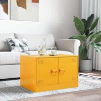 Salontafel 67x50x44 cm staal geel - thumbnail