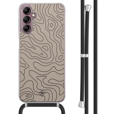 Samsung Galaxy A14 hoesje met koord - Abstract lines