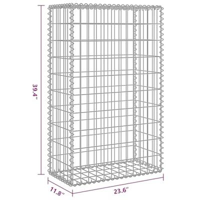 VidaXL Schanskorfmuur met deksels 60x30x100 cm gegalvaniseerd staal