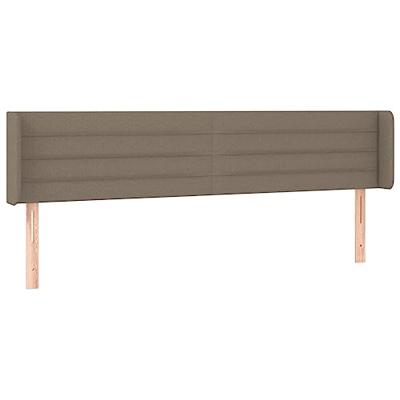 Hoofdbord LED 203x16x78/88 cm stof taupe