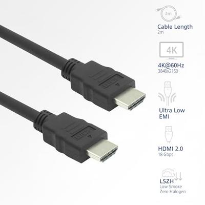 ACT 2 meter HDMI 4K LSZH Premium High Speed kabel v2.0 HDMI-A male - HDMI-A male