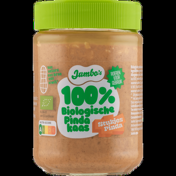 Jumbo&apos;s 100% Biologische Pindakaas met Stukjes Pinda 350 g