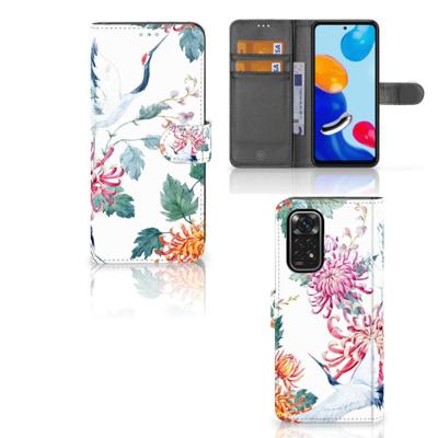 Xiaomi Redmi Note 11/11S | Telefoonhoesje | Met pasjeshouder | Bird Flowers