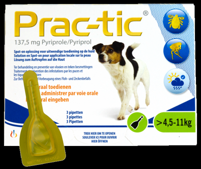 Prac-Tic 137,5 mg Teek&Vlo (4,5-11 kg) 3 pipet